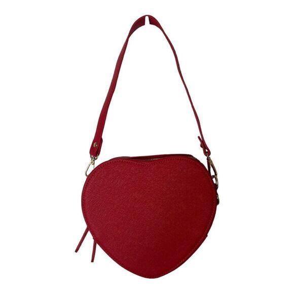 CGYGP Heart Purse Vegan Leather Shoulder Handbag With Wrist Strap - Picture 3 of 10